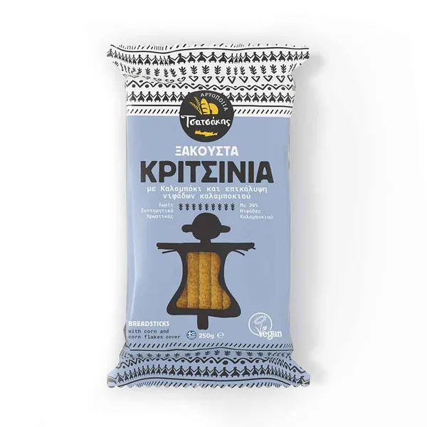 Τσατσάκης Ξακουστά Κριτσίνια Με Καλαμπόκι Vegan 250γρ.
