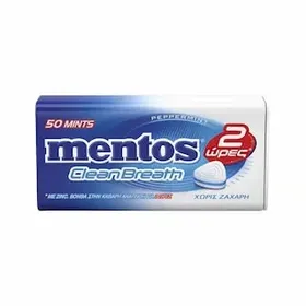MENTOS Καραμέλες Clean Breath Peppermint 35g