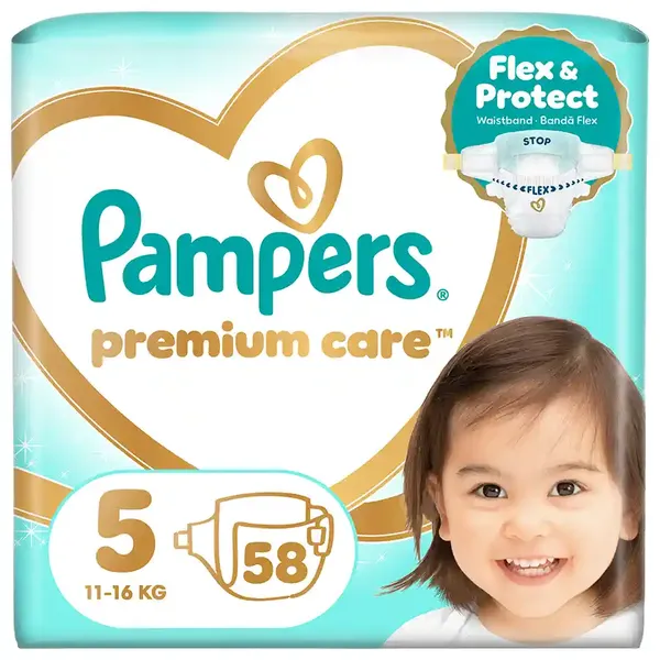 Pampers Premium Care Πάνες Νo5 (11-16kg.) Jumbo Pack 58τεμ.