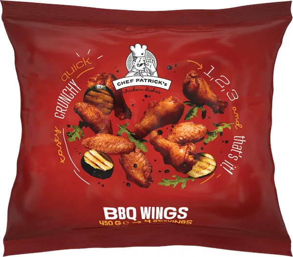 CHEF PATRICK'S φτερούγες κοτόπουλου σε μαρινάδα bbq 450γρ