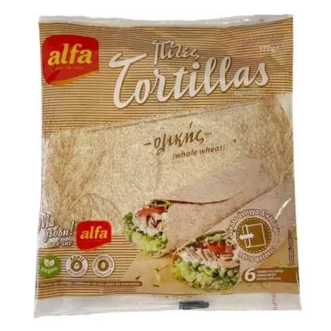 Tortillas ολικής άλεσης ALFA 25cm 6 τεμ. 370gr