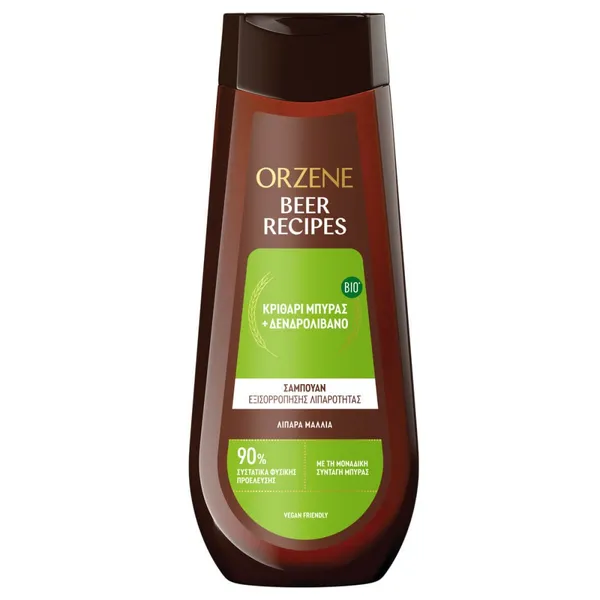ORZENE BEER RECIPES ΣΑΜΠΟΥΑΝ Λιπαρά Μαλλιά Κριθάρι Μπύρας και Δενδρολίβανο 400ml