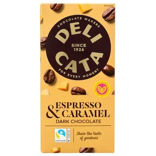 DELICATA Μαύρη Σοκολάτα Espresso & Caramel 90g