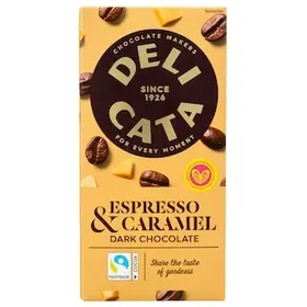 DELICATA Μαύρη Σοκολάτα Espresso & Caramel 90g