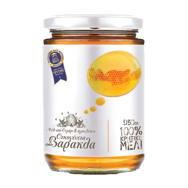 Μέλι Κρήτης από θυμάρι & άγρια βότανα οικογένεια ΒΑΡΑΚΛΑ 950gr