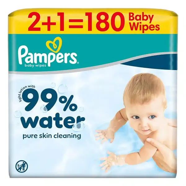 Pampers Aqua Μωρομάντηλα 99% Water 80τεμ.