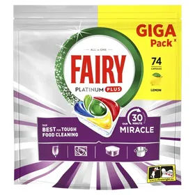 Platinum Plus Miracle Κάψουλες Πλυντ. Πιάτων Λεμόνι 74τεμ. GIGA PACK