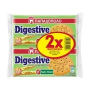 ΠΑΠΑΔΟΠΟΥΛΟΥ Digestive Μπισκότα Ολικής Άλεσης Vegan Χωρίς ζάχαρη 2x250g