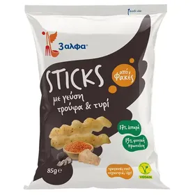 Σνακ από φακές με γεύση τρούφα & τυρί, 3αλφα 85g