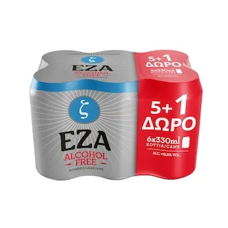 EZA μπύρα χωρίς αλκοόλ κουτί 330ml 5+1 ΔΩΡΟ
