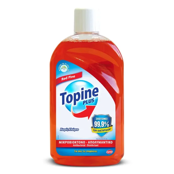 TOPINE Plus Υγρό Μικροβιοκτόνο & Απολυμαντικό Επιφανειών Red Pine 1lt