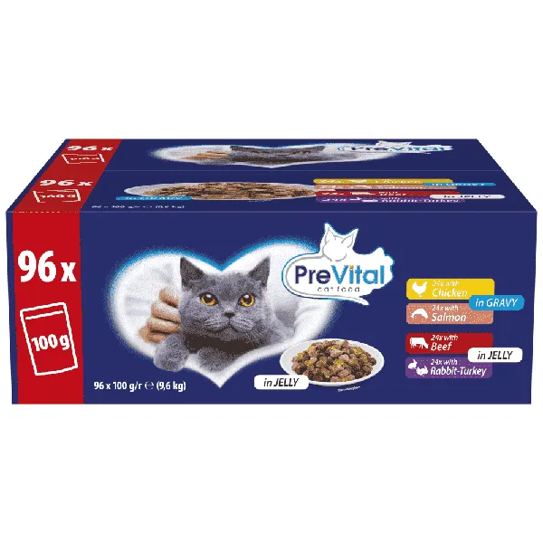 Prevital Υγρή Τροφή Γάτας Φακελάκια Mix 100gr...