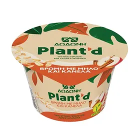 Φυτικό επιδόρπιο ΔΩΔΩΝΗ plant'd βρώμη με μήλο & κανέλα 150γρ.