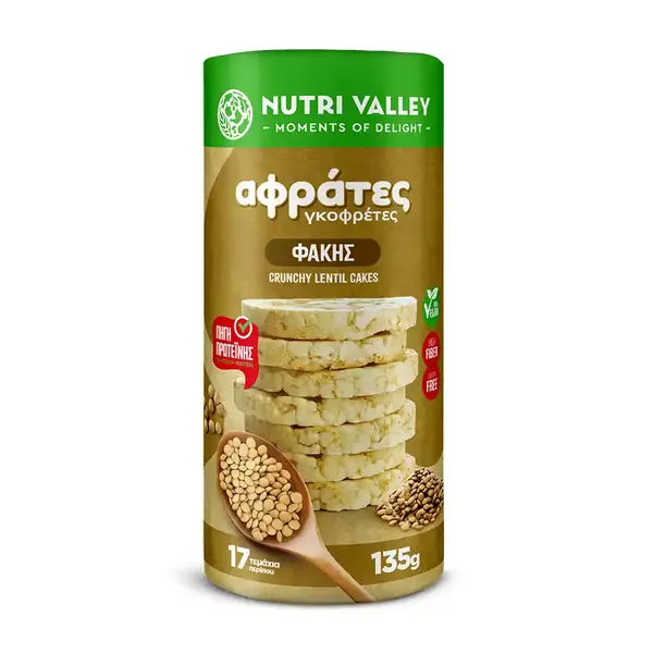 Nutri Valley Γκοφρέτες Φακής Χωρίς Γλουτένη 135γρ.