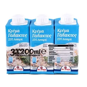 MrGrand Κρέμα Γάλακτος 23% Λιπαρά 3x200ml.
