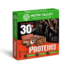 Nutri Valley Μπάρες Πρωτεΐνης Με Σοκολάτα Γάλακτος Χωρίς Γλουτένη 3x40γρ.