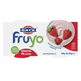 ΦΑΓΕ FRUYO 0% ΦΡΑΟΥΛΑ 2x150g