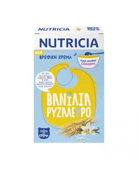 NUTRICIA βρεφική κρέμα βανίλια-ρυζάλευρο ή φαρίν λακτέ ή μπισκοτόκρεμα ή φρουτόκρεμα ή πολυδημητριακά 250γρ.