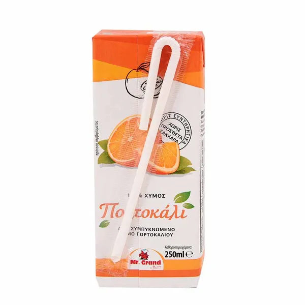 MrGrand Φυσικός Χυμός Πορτοκάλι Χωρίς Ζάχαρη 250ml.