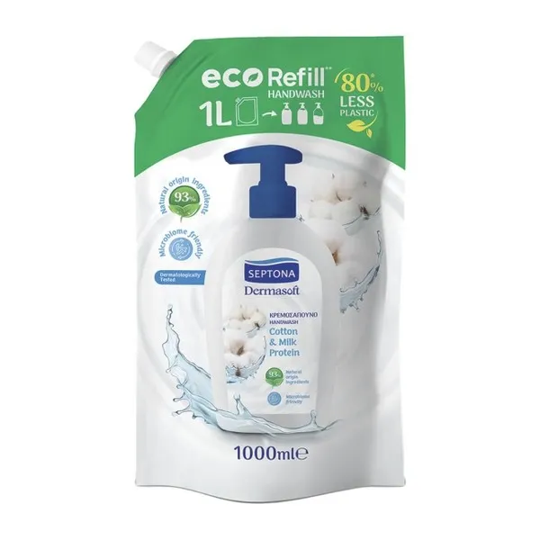 SEPTONA Dermasoft κρεμοσάπουνο cotton & milk protein 1000ml