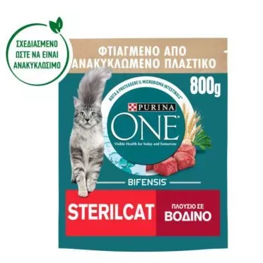 Purina ONE Sterilcat Βοδινό & Σιτάρι 800gr