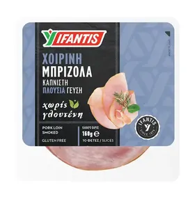 Μπριζόλα καπνιστή ΜΑΣΟΥΤΗΣ ΑΠΟ ΤΟΝ ΤΟΠΟ ΜΑΣ χ. γλουτένη 160γρ. σε φέτες