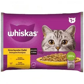 Whiskas Core Adult Υγρή Τροφή Γάτας Κοτόπουλο Γαλοπούλα Φακελάκια 4x85gr